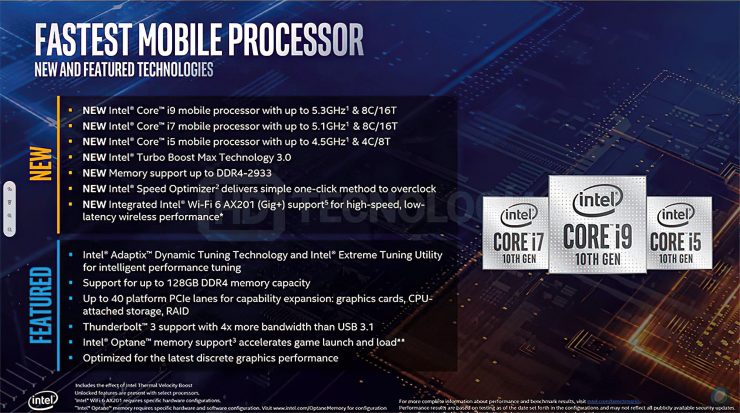 Intel 10 Gen Nucleo della Cometa Lago di H Caratteristiche 740x413 1