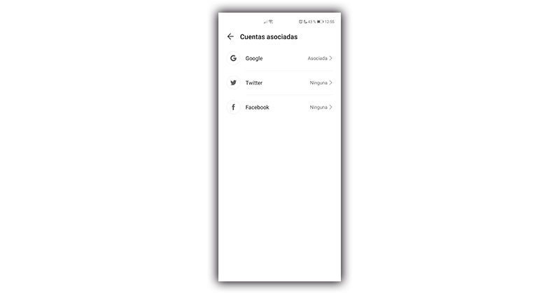 cuentas asociadas huawei