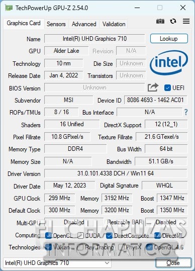Scheda grafica Intel UHD 710