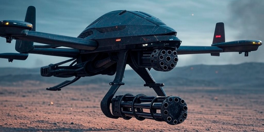 Drone militare generato dall'intelligenza artificiale