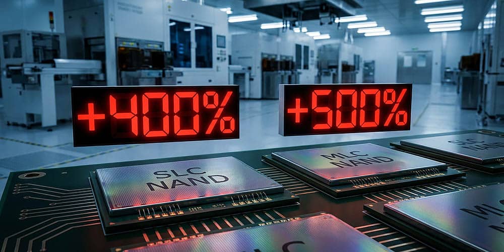 Aumento dei prezzi di NAND Flash SLC e MLC da +400% a +500% per il secondo trimestre del 2026