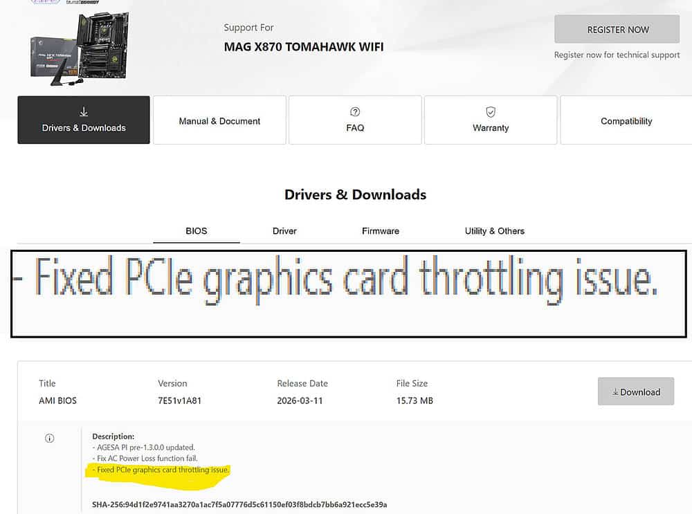 Problema di riduzione della velocità MSI in PCIe 5.0 sulle schede madri AM5